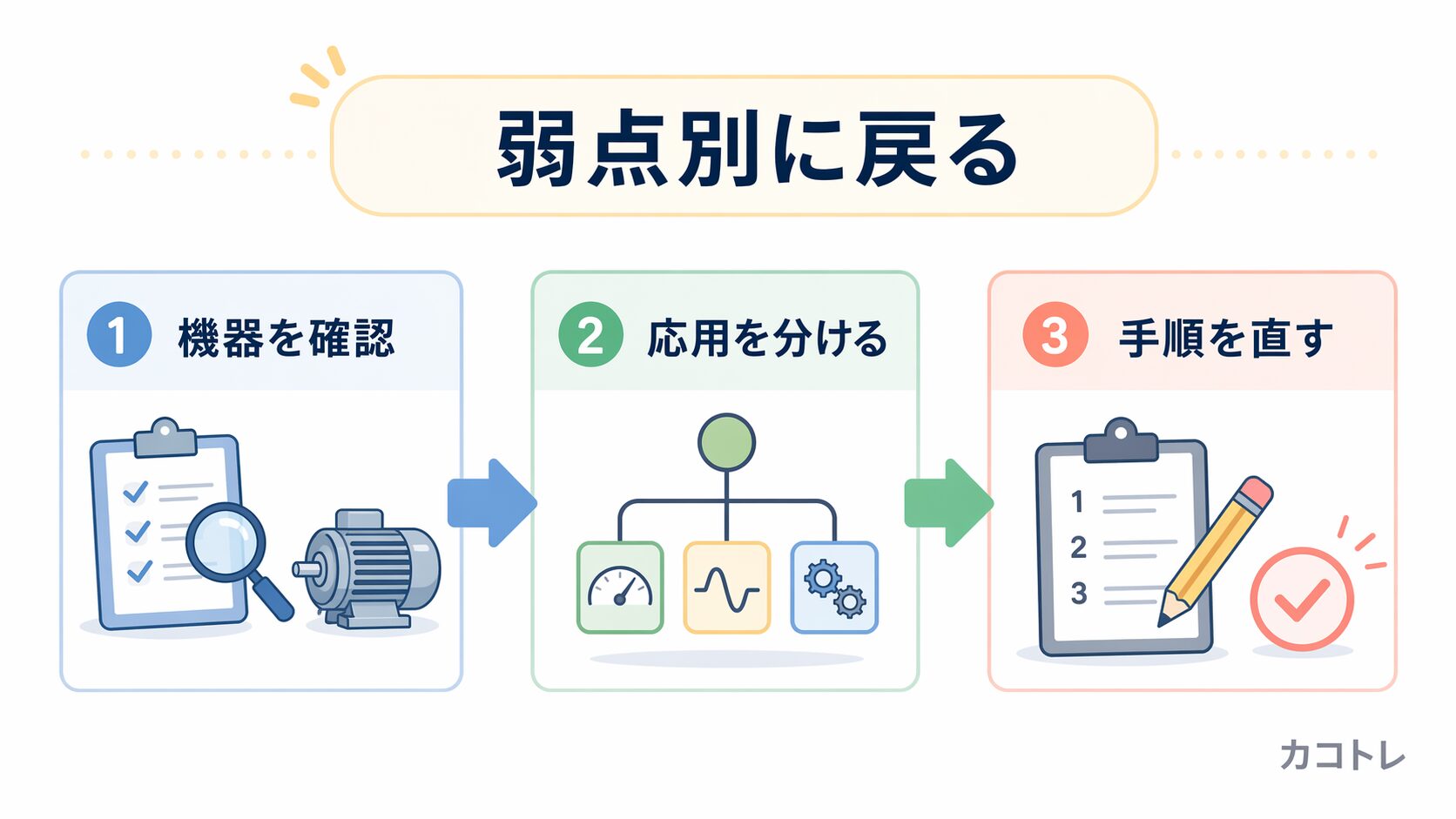 機械の解説を弱点別に読む流れ